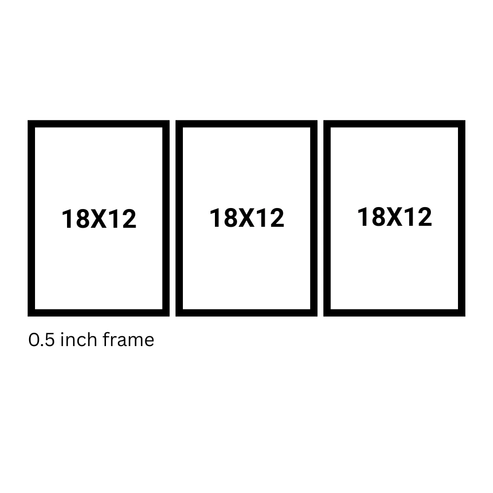 Djane Studio Car Wall Frame | Living Room Car Wall Frame | Gaming Room Decor | Pack of 3 | Size 18x12 Inch